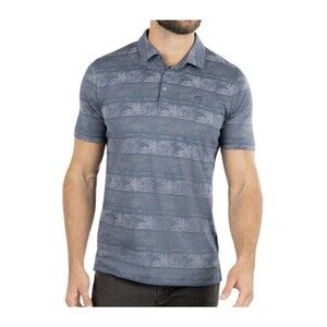 Travis Mathew Frosty Morning Golf Polo Shirt Performance Blue Print Size XL